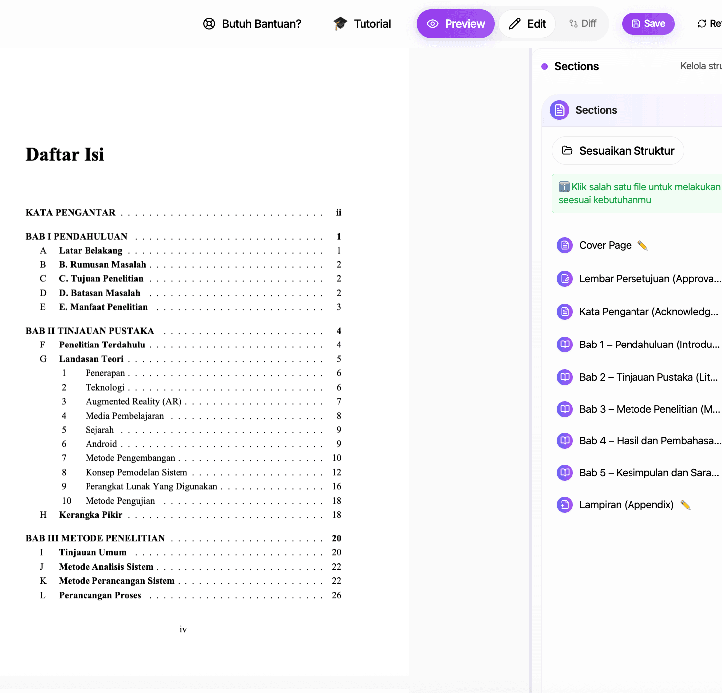Format Otomatis Sesuai Pedoman Kampus
